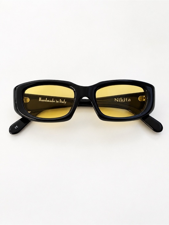 Nikita Accessories - Vintage Spy Optic Nikita Sunglasses Yellow Lens Black Frame Handmade in Italy Y2